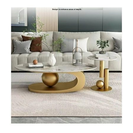 Bàn Trà Oval Nhỏ Gọn Gỗ Kim Loại Hiện Đại Bàn Trà Oval Nhỏ Gọn Gỗ Kim Loại Hiện Đại