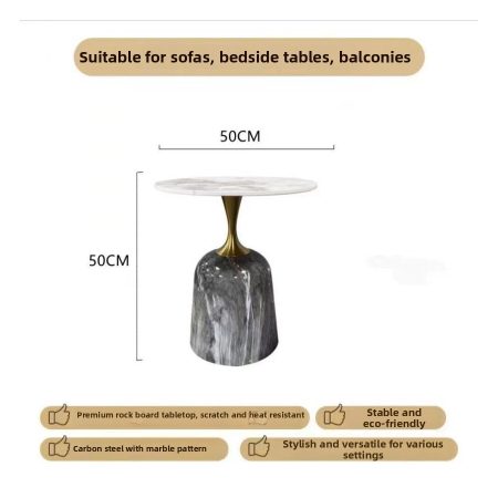 Bàn Trà Tối Giản Đá Tự Nhiên Chất Liệu Kim Loại
