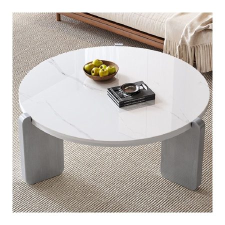 Bàn Trà Tròn Hiện Đại Chân Gỗ Mặt Đá Marble