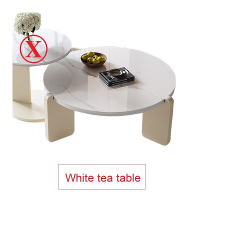 Bàn Trà Tròn Hiện Đại Chân Gỗ Mặt Đá Marble