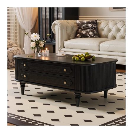 Bàn Trà Vintage Gỗ Tự Nhiên Có Ngăn Kéo