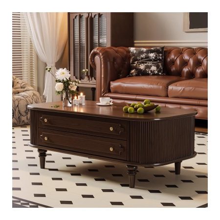 Bàn Trà Vintage Gỗ Tự Nhiên Có Ngăn Kéo