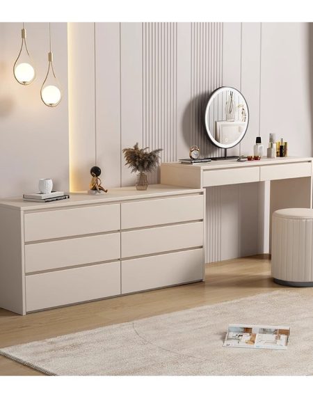 Bàn Trang Điểm Cao Cấp Gỗ Công Nghiệp Có Gương Đèn LED