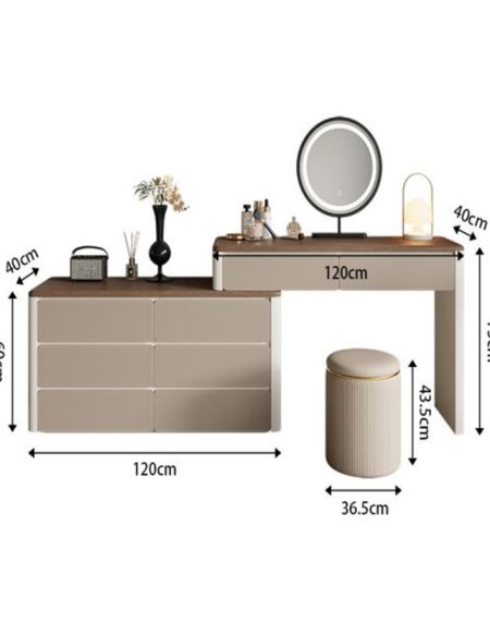 Bàn Trang Điểm Đa Năng Gỗ Công Nghiệp MDF Có Đèn