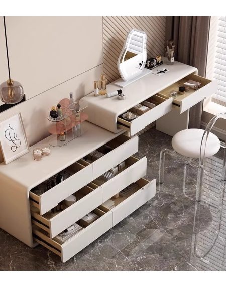 Bàn Trang Điểm Gỗ Công Nghiệp 8 Ngăn Đứng Màu Trắng Bàn Trang Điểm Gỗ Công Nghiệp 8 Ngăn Đứng Màu Trắng