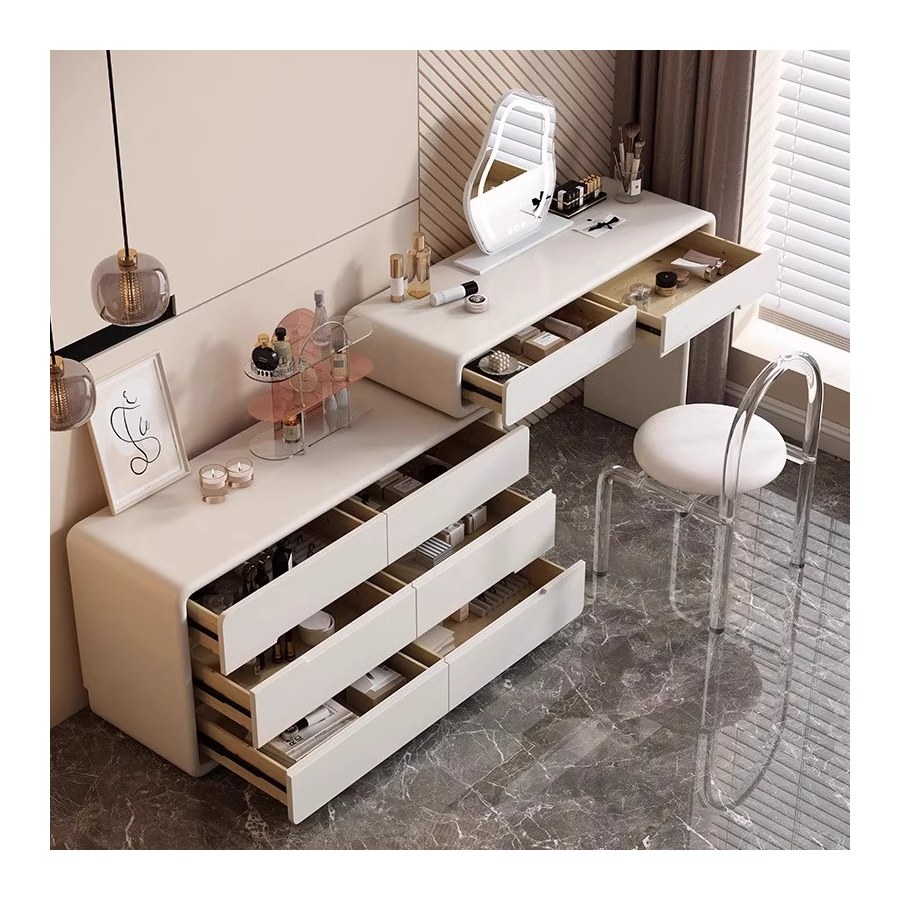 Bàn Trang Điểm Gỗ Công Nghiệp 8 Ngăn Đứng Màu Trắng Bàn Trang Điểm Gỗ Công Nghiệp 8 Ngăn Đứng Màu Trắng
