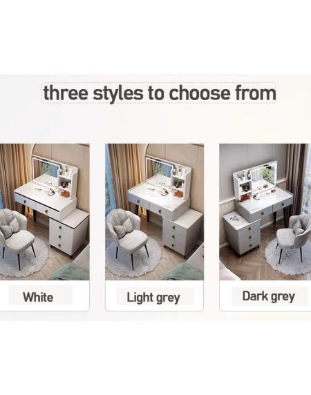 Bàn Trang Điểm Gỗ Công Nghiệp Hiện Đại Có Gương Chiếu Sáng