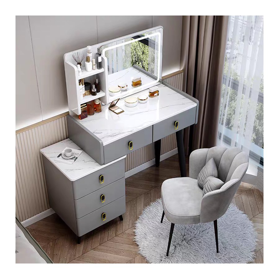 Bàn Trang Điểm Gỗ Công Nghiệp Hiện Đại Có Gương Chiếu Sáng Bàn Trang Điểm Gỗ Công Nghiệp Hiện Đại Có Gương Chiếu Sáng