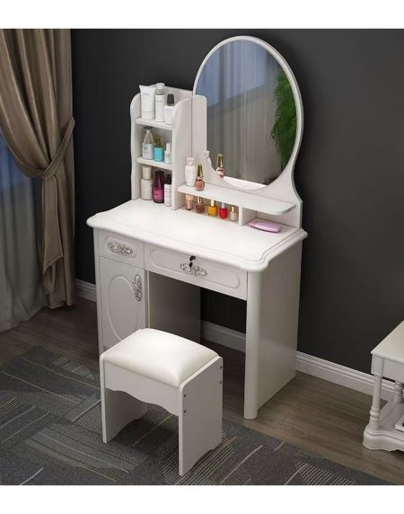Bàn Trang Điểm Gỗ MDF 5 Ngăn Hiện Đại Có Đèn Bàn Trang Điểm Gỗ MDF 5 Ngăn Hiện Đại Có Đèn