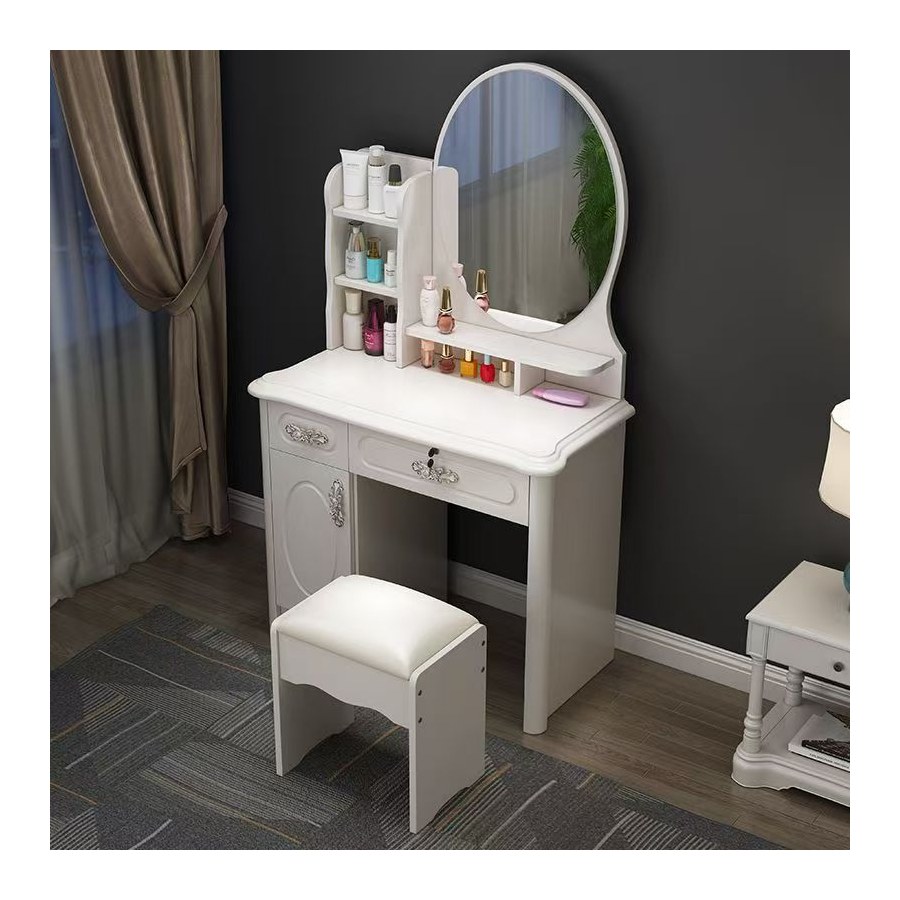 Bàn Trang Điểm Gỗ MDF 5 Ngăn Hiện Đại Có Đèn Bàn Trang Điểm Gỗ MDF 5 Ngăn Hiện Đại Có Đèn