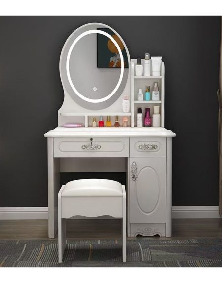 Bàn Trang Điểm Gỗ MDF 5 Ngăn Hiện Đại Có Đèn Bàn Trang Điểm Gỗ MDF 5 Ngăn Hiện Đại Có Đèn