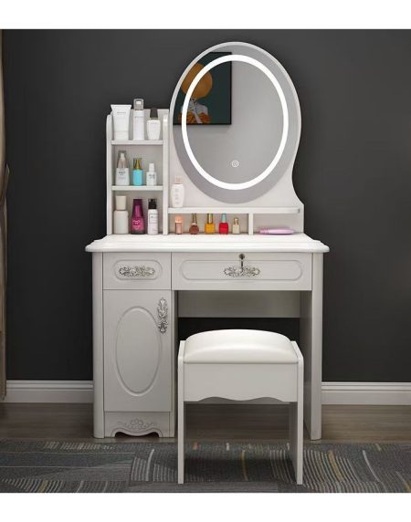 Bàn Trang Điểm Gỗ MDF 5 Ngăn Hiện Đại Có Đèn Bàn Trang Điểm Gỗ MDF 5 Ngăn Hiện Đại Có Đèn