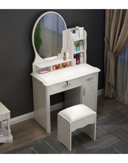 Bàn Trang Điểm Gỗ MDF 5 Ngăn Hiện Đại Có Đèn Bàn Trang Điểm Gỗ MDF 5 Ngăn Hiện Đại Có Đèn