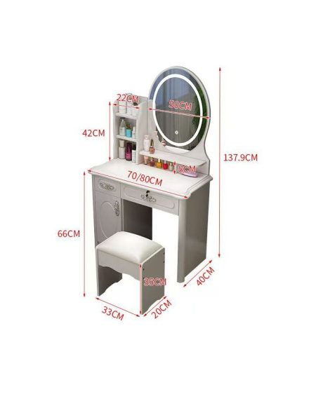 Bàn Trang Điểm Gỗ MDF 5 Ngăn Hiện Đại Có Đèn Bàn Trang Điểm Gỗ MDF 5 Ngăn Hiện Đại Có Đèn