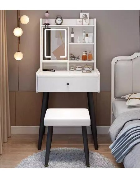 Bàn Trang Điểm Gỗ MDF Chắc Chắn Có Gương Led