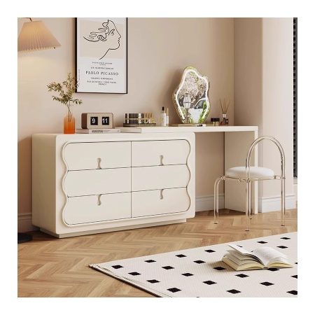 Bàn Trang Điểm Gỗ MDF Cổ Điển Bắc Âu Có Gương