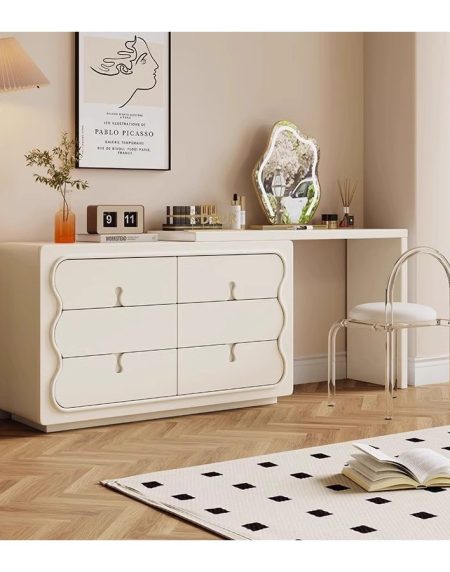 Bàn Trang Điểm Gỗ MDF Cổ Điển Bắc Âu Có Gương