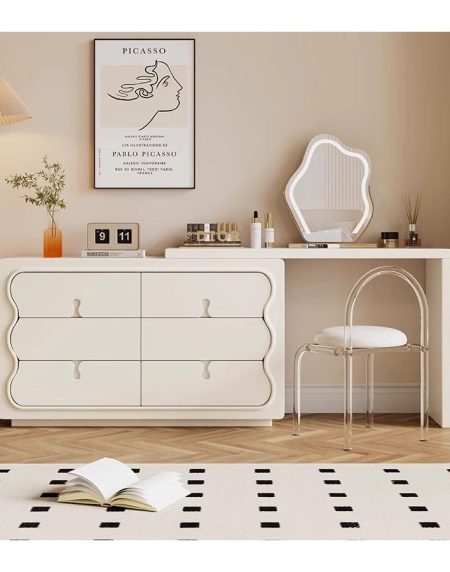 Bàn Trang Điểm Gỗ MDF Cổ Điển Bắc Âu Có Gương