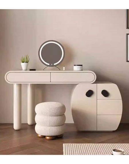 Bàn Trang Điểm Gỗ MDF Cổ Điển Bắc Âu Có Gương