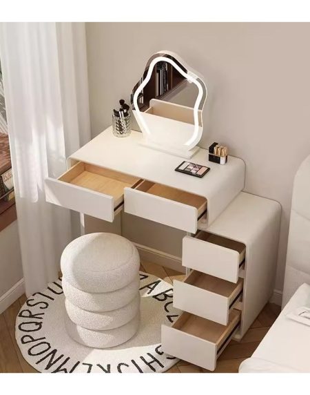 Bàn Trang Điểm Gỗ MDF Cổ Điển Bắc Âu Có Gương