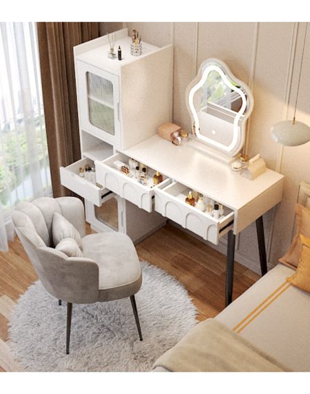 Bàn Trang Điểm Gỗ MDF Hiện Đại Có Gương Led Bàn Trang Điểm Gỗ MDF Hiện Đại Có Gương Led