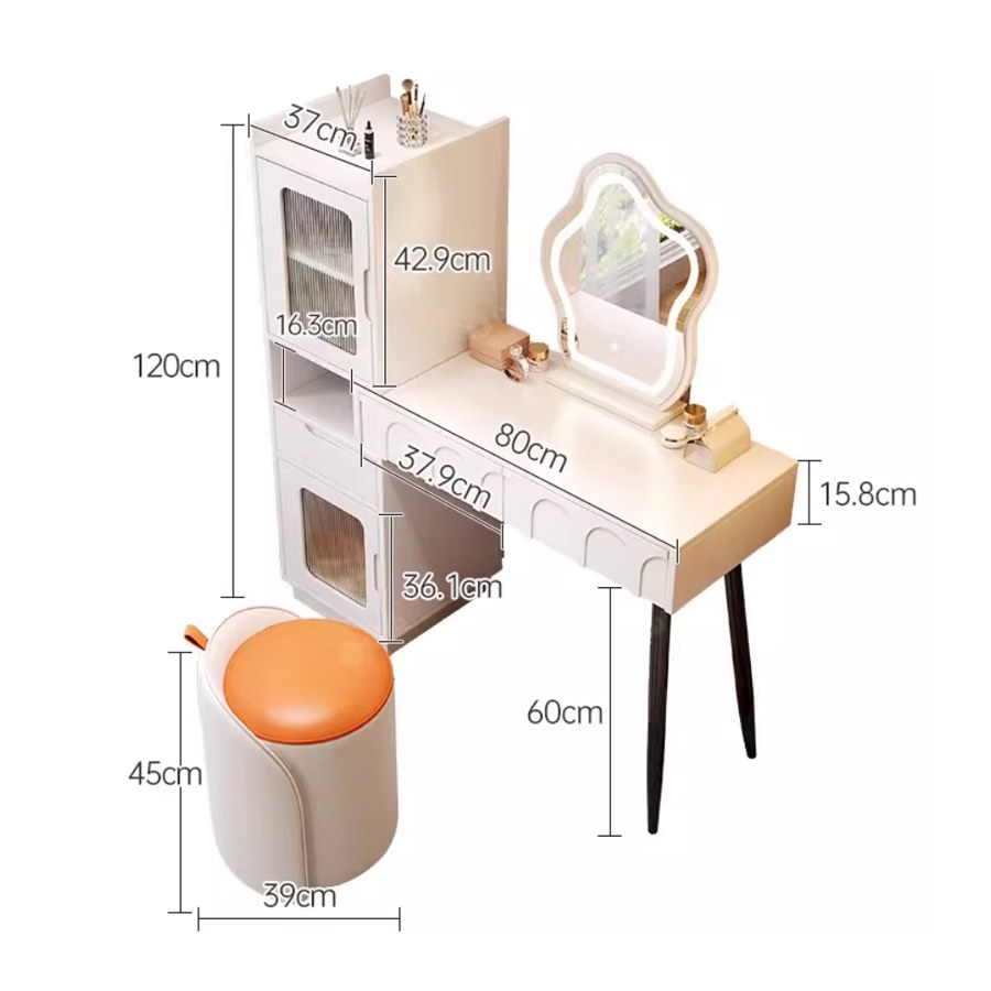 Bàn Trang Điểm Gỗ MDF Hiện Đại Có Gương Led Bàn Trang Điểm Gỗ MDF Hiện Đại Có Gương Led