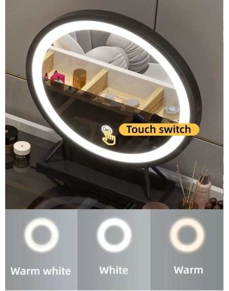 Bàn Trang Điểm Gỗ Sồi Hiện Đại Có Gương Đèn LED Bàn Trang Điểm Gỗ Sồi Hiện Đại Có Gương Đèn LED