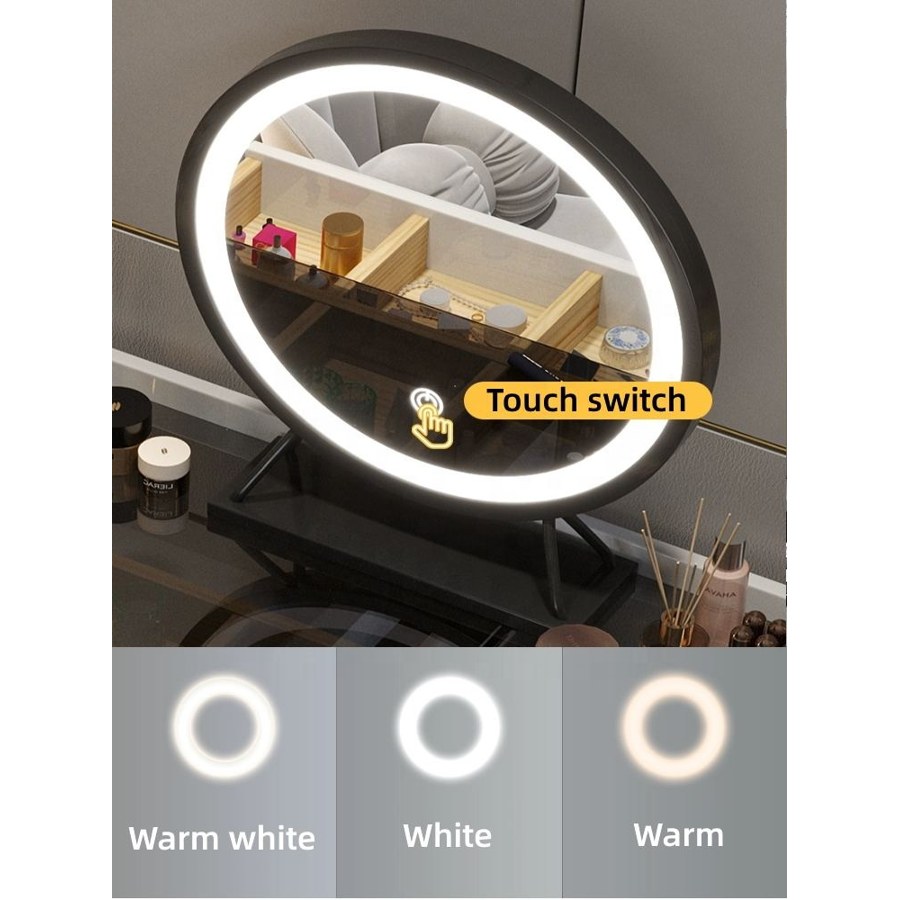 Bàn Trang Điểm Gỗ Sồi Hiện Đại Có Gương Đèn LED Bàn Trang Điểm Gỗ Sồi Hiện Đại Có Gương Đèn LED