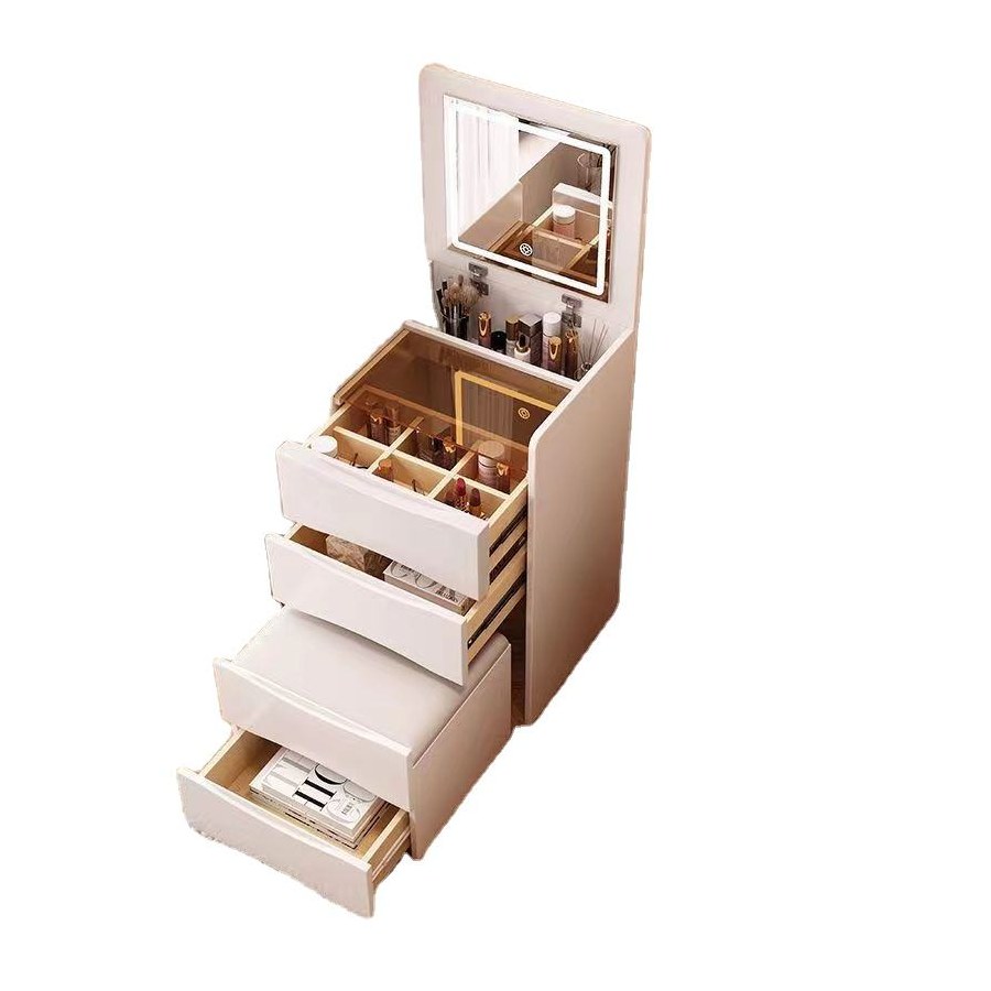 Bàn Trang Điểm Gỗ Thông Hiện Đại Có Gương Và Đèn Bàn Trang Điểm Gỗ Thông Hiện Đại Có Gương Và Đèn