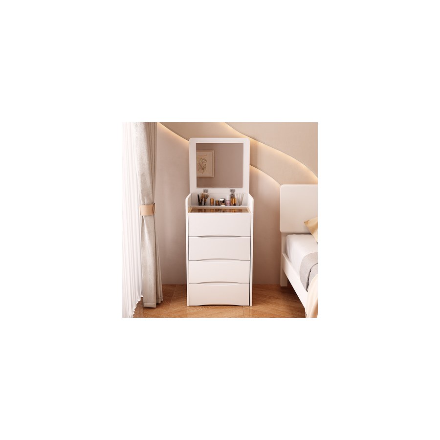 Bàn Trang Điểm Gỗ Thông Hiện Đại Có Gương Và Đèn Bàn Trang Điểm Gỗ Thông Hiện Đại Có Gương Và Đèn