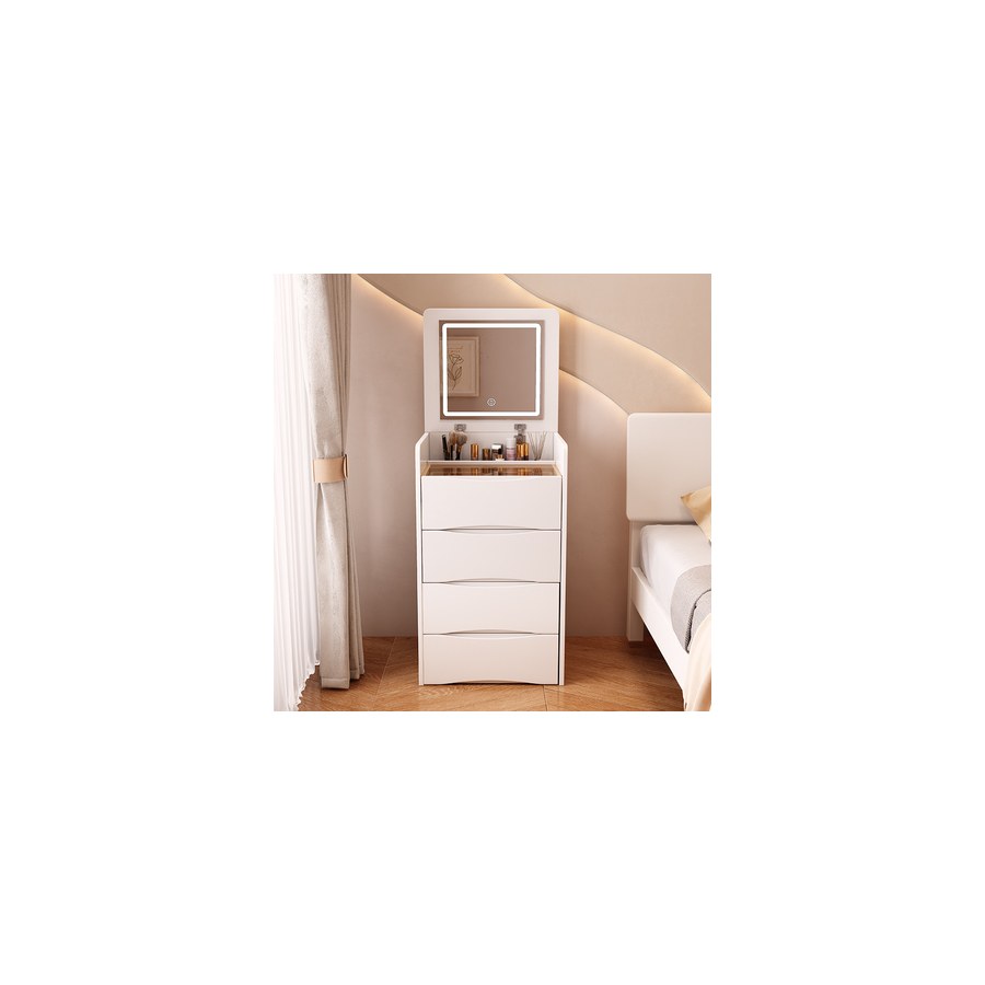 Bàn Trang Điểm Gỗ Thông Hiện Đại Có Gương Và Đèn Bàn Trang Điểm Gỗ Thông Hiện Đại Có Gương Và Đèn