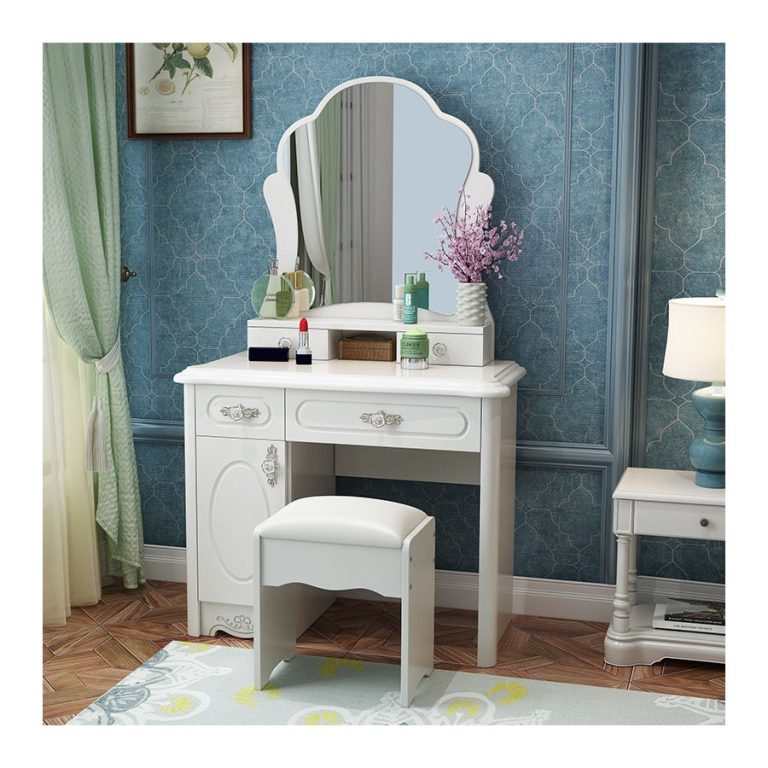 Trang chủ Bàn Trang Điểm Gỗ Thông Kèm Gương Oval Chiếu Sáng