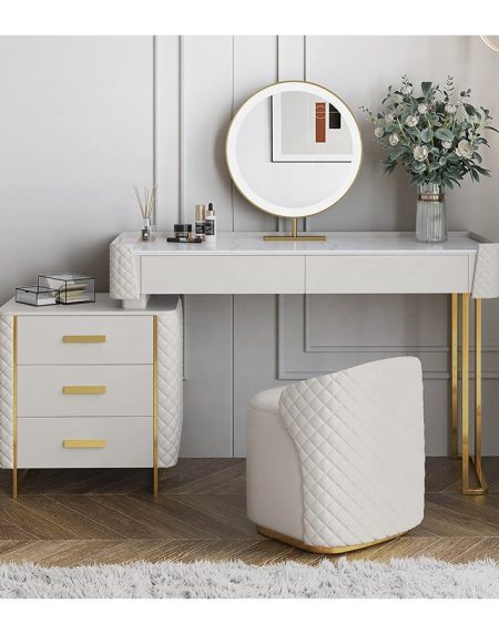 Bàn Trang Điểm Gỗ Tự Nhiên Cao Cấp Có Gương Đèn LED Bàn Trang Điểm Gỗ Tự Nhiên Cao Cấp Có Gương Đèn LED