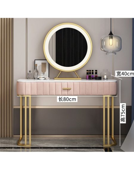 Bàn Trang Điểm Gỗ Tự Nhiên Có Gương Đèn LED