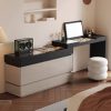 Bàn Trang Điểm Gỗ Tự Nhiên Đa Năng Có Gương Đèn LED
