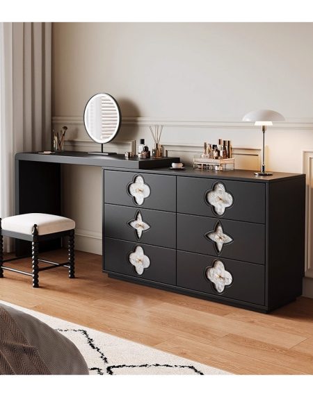 Bàn Trang Điểm Gỗ Tự Nhiên Hiện Đại Có Đèn
