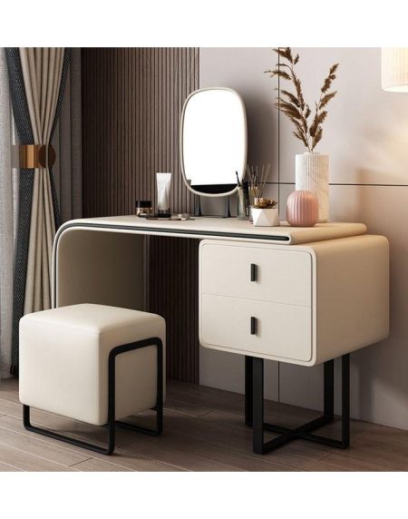 Bàn Trang Điểm Gỗ Tự Nhiên Hiện Đại Có Đèn LED