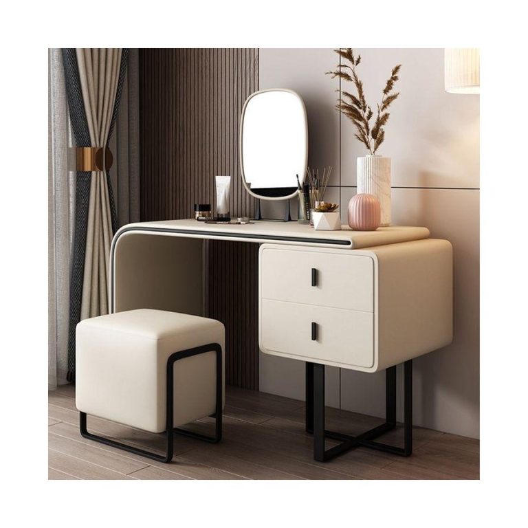 Bàn Trang Điểm Gỗ Tự Nhiên Hiện Đại Có Đèn LED