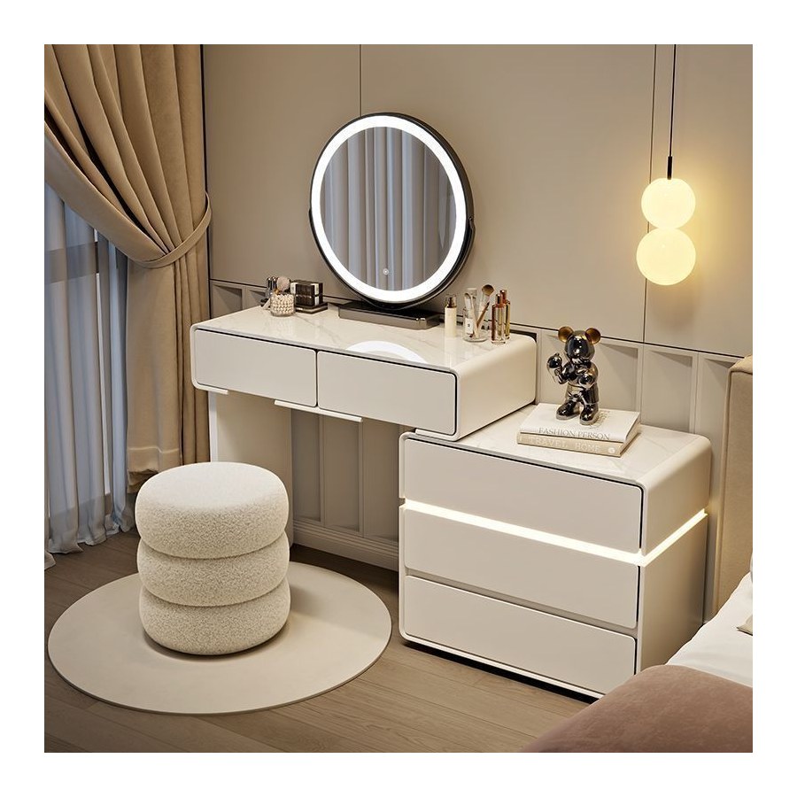 Bàn Trang Điểm Gỗ Tự Nhiên Hiện Đại Có Gương Đèn Bàn Trang Điểm Gỗ Tự Nhiên Hiện Đại Có Gương Đèn