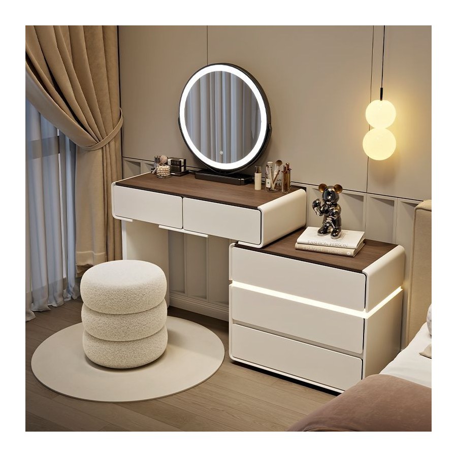 Bàn Trang Điểm Gỗ Tự Nhiên Hiện Đại Có Gương Đèn Bàn Trang Điểm Gỗ Tự Nhiên Hiện Đại Có Gương Đèn