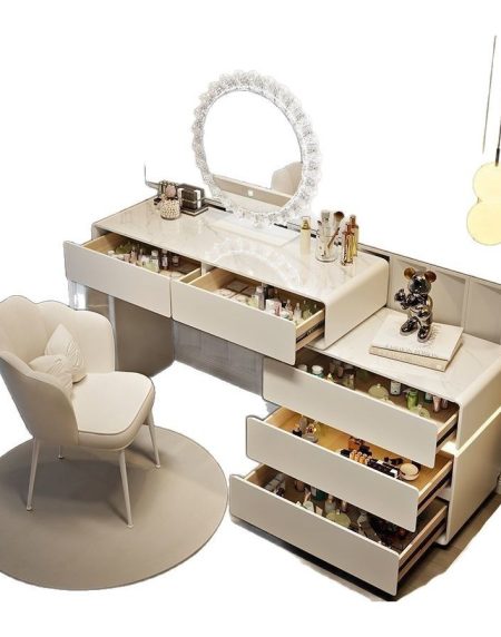 Bàn Trang Điểm Gỗ Tự Nhiên Hiện Đại Có Gương Đèn Bàn Trang Điểm Gỗ Tự Nhiên Hiện Đại Có Gương Đèn