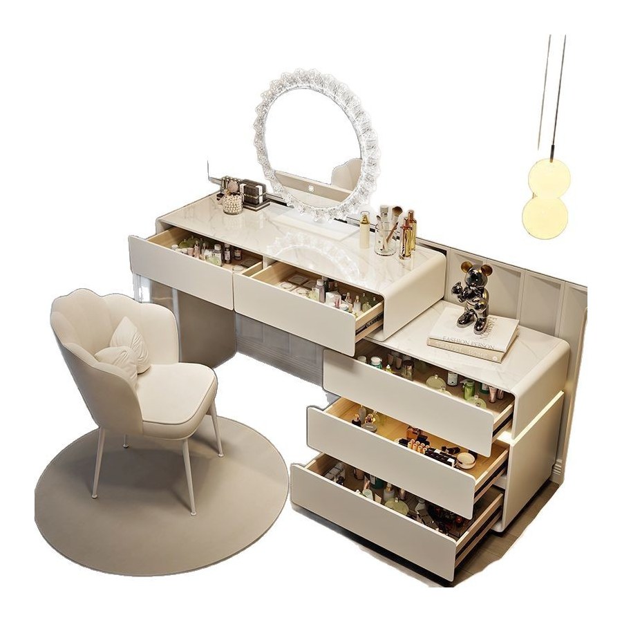 Bàn Trang Điểm Gỗ Tự Nhiên Hiện Đại Có Gương Đèn Bàn Trang Điểm Gỗ Tự Nhiên Hiện Đại Có Gương Đèn