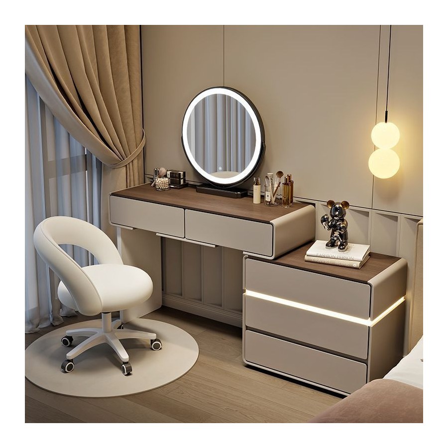 Bàn Trang Điểm Gỗ Tự Nhiên Hiện Đại Có Gương Đèn Bàn Trang Điểm Gỗ Tự Nhiên Hiện Đại Có Gương Đèn