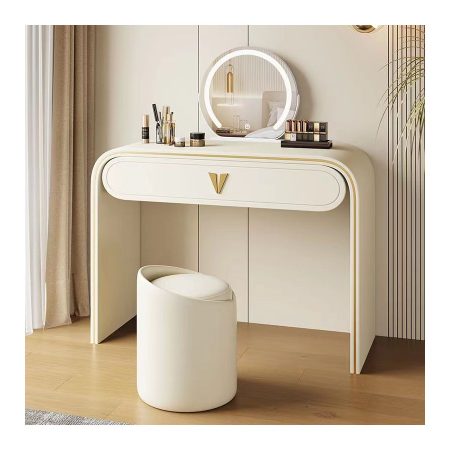 Bàn Trang Điểm Gỗ Tự Nhiên Hiện Đại Có Gương Đèn Điều Chỉnh