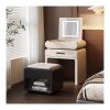 Bàn Trang Điểm Gỗ Tự Nhiên Hiện Đại Có Gương Đèn LED Bàn Trang Điểm Gỗ Tự Nhiên Hiện Đại Có Gương Đèn LED