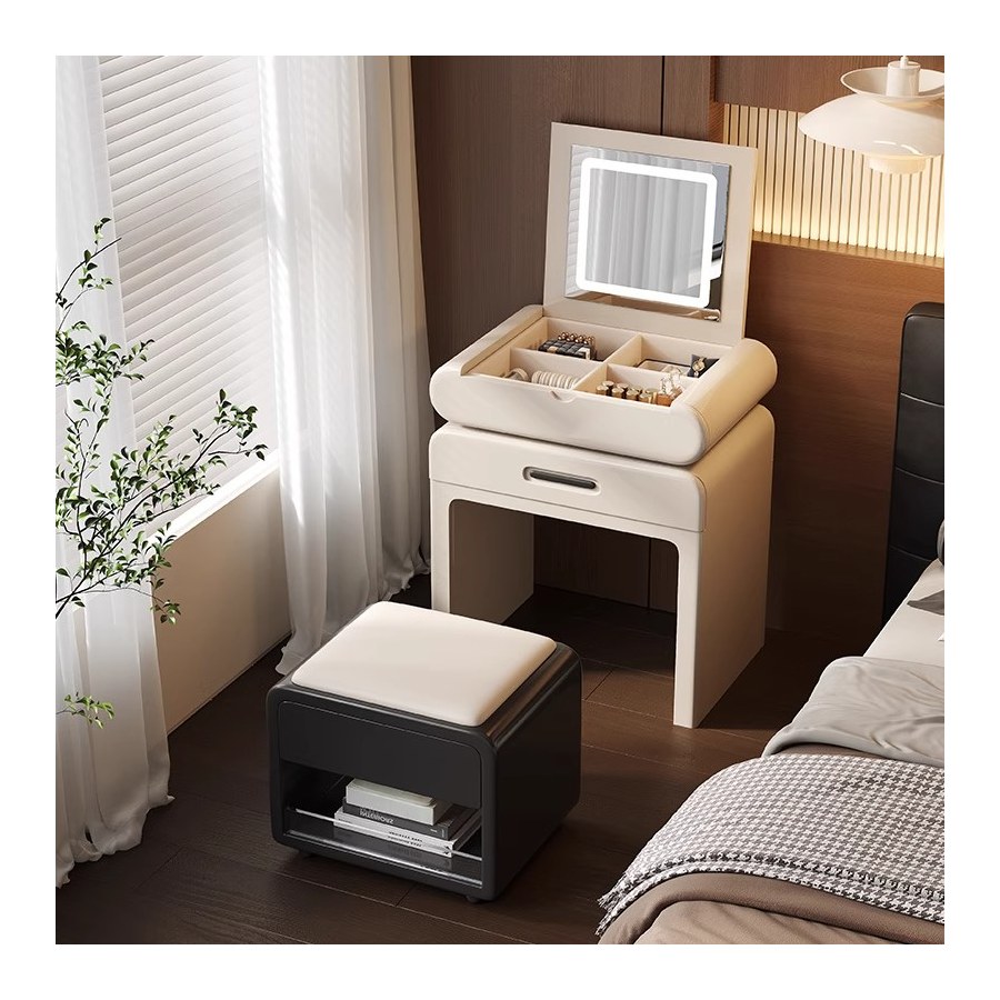 Bàn Trang Điểm Gỗ Tự Nhiên Hiện Đại Có Gương Đèn LED Bàn Trang Điểm Gỗ Tự Nhiên Hiện Đại Có Gương Đèn LED