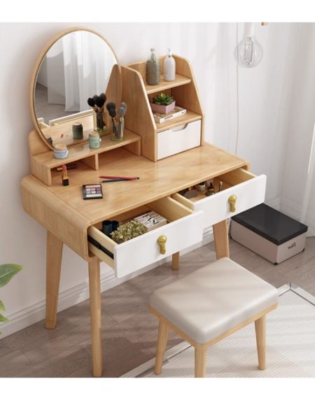 Bàn Trang Điểm Gỗ Tự Nhiên Hiện Đại Có Gương Điều Chỉnh Bàn Trang Điểm Gỗ Tự Nhiên Hiện Đại Có Gương Điều Chỉnh