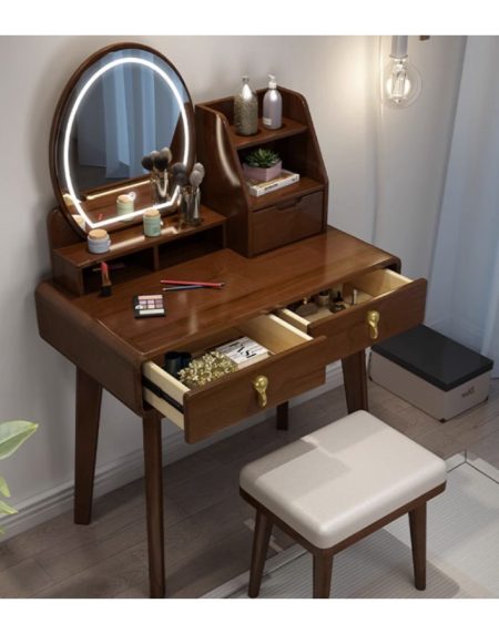 Bàn Trang Điểm Gỗ Tự Nhiên Hiện Đại Có Gương Điều Chỉnh Bàn Trang Điểm Gỗ Tự Nhiên Hiện Đại Có Gương Điều Chỉnh