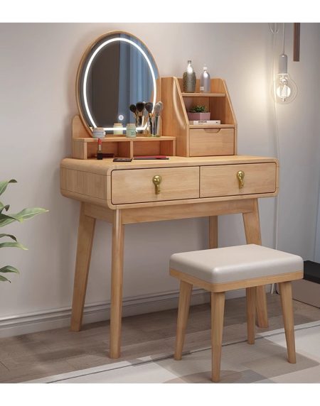 Bàn Trang Điểm Gỗ Tự Nhiên Hiện Đại Có Gương Điều Chỉnh Bàn Trang Điểm Gỗ Tự Nhiên Hiện Đại Có Gương Điều Chỉnh