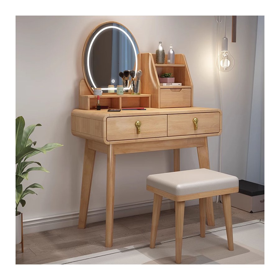 Bàn Trang Điểm Gỗ Tự Nhiên Hiện Đại Có Gương Điều Chỉnh Bàn Trang Điểm Gỗ Tự Nhiên Hiện Đại Có Gương Điều Chỉnh
